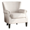 New Fabric Armchair Oyster Wing Back Occasional Accent Chair Studded Rubber Legs