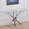 Contemporary Clear Glass Console Hall Occasional Display Table Desk Display