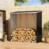 Outdoor Metal Garden Storage Shed Galvanised Steel Log Store Rack Wood Firewood