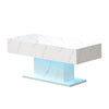 Coffee Table with RGB LED Lights Rectangular Cocktail Table For Living Room New