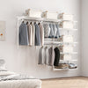 Wall Mounted Closet Organizer System Kit Adjustable Wardrobe Organizer w/ Rods