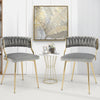 Modern Accent Dining Chairs Upholstered Velvet Dining Chair Set of 2 Grey