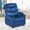 Larger Kids Recliner Chair Adjustable Velvet Fabric Lounge Sofa Recliner