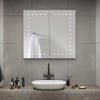 Bathroom Anti-Fog LED Mirror Cabinet 2 Door Storage Cupboard with Shaver Socket