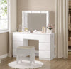Elegant LED Vanity Dressing Table with Mirror & Stool – Makeup Desk Organizer