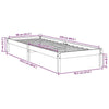 Long Bed Frame without 90x220 Solid Wood Pine T2Q6