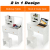 LARGE DRESSING TABLE WITH MIRROR DRAWERS STOOL VANITY SET BEDROOM MAKEUP TABLE