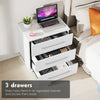 Modern Bedside Table RGB LED Bedside Cabinet 2 Drawers Nightstand High Fxlujrpcd