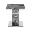 Parini High Gloss Lamp Table In Melange Marble Effect