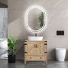 LED Bathroom Mirror 3 Color Lighted Dimmable Oval 60*80cm Makeup Mirror Anti-fog