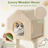 Wooden Cat Tree 139 cm Tall Cat Climbing Stand 5-Layer Cat Activity Center