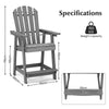 Outdoor Bar Stool HDPE Garden Patio Chair Pub Chair Tall Adirondack Chair Grey