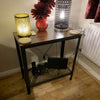 Vintage Side Table Modern Sofa Coffee Table Stand Living Room Rustic Wood Finish