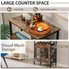 Industrial Bar Cabinet Kitchen Storage Sideboard W/ Rack Glass Holders