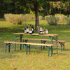 3Pcs Wooden Folding Picnic Beer Table & Bench Set Outdoor Garden Patio Furniture