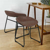 Set of 2 Bar Stool Vintage Rustic Kitchen Pub Bar Chairs High Back Sunken Seat
