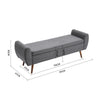 Grey Linen Fabric Ottoman Storage Bench Bed End Stool Pouffe Seat with Oak Legs