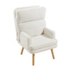 Upholstered Sherpa Fleece Recliner Sofa with Footstool Tub Armchair Lounge Chair