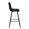 Set of 2 Velvet Chairs High Back Bar Stools Footrest Backrest Metal Legs Pub