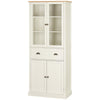 Kitchen Cupboard, 5-tier Storage Cabinet with Adjustable Shelves, Cream