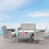 4 Piece Rattan Garden Outdoor Furniture Set Table Chairs Sofa Wicker Patio Set