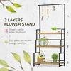 3 Tiered Plant Stand Rack with Hanging Hooks for Indoor Outdoor