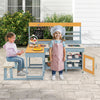Mud Kitchen Play Kitchen with Kids Picnic Table & Kitchenware-Grey