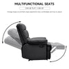 PU Leather Manual Recline Single Sofa Gaming Recliner Chair Cinema Armchair