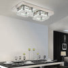 Modern XL Living Room Lamp LED Celling Light Crystal Pendant Chandelier Square