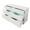 High Gloss Chest of Drawers 6 Drawer LED Sideboard Cabinet Bedroom Furniture