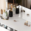 White Dressing Table with LED Lights Mirror 7 Drawers Vanity Makeup Desk Set NEW