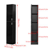 Modern Bathroom Tall Cabinet with Storage Shelf&Door Corner Shelf Bookshelf