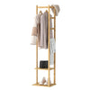 Bamboo Clothes Hanging Rail Garment Rack Hall Trees Corner Coat Stand