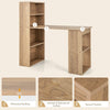 Computer Desk Wooden PC Laptop Table Writing Workstation 6-Tier Storage Shelves