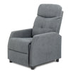Recliner Chair 6 Points Massage Heating Sofa Fabric Upholstered Armchair Grey