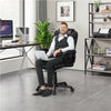 Office Chair PU Leather Desk Chair Computer Swivel Chair with Back Support Black