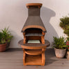 Masonry BBQ barbecue garden grill fireplace wood and charcoal cooking massive