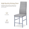 4x Grey Faux Leather Dining Chairs&Round Tempered Glass Golden Legs Dining Table