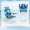 Portable Sand Chairs 2-Pack Beach Chairs with Towel Bars-Blue