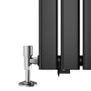 Black Horizontal Radiator 600x1428 Single Flat Panel Central Heating Modern Rads