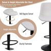 Ralex-chair Bar Stools Set of 2,Swivel Counter Height Barstools with Back,White
