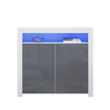 High Gloss 2 Doors Matt Body Sideboard Cupboard Kitchen Buffet Cabinet with LED