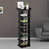 7 Tier Tall Wooden Shoe Rack Storage Slatted Stand Organiser Vertical Shelf Unit