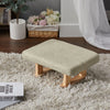 Small Linen Fabric Padded Footstool Footrest Pouffe Wooden Leg StoolHall Chair