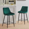 2x Velvet Bar Stool Metal Leg Breakfast Pub Chairs Kitchen Counter Furniture