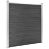 Fence Panel Set WPC 526x186 cm Black NEW