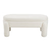 Boucle Upholstered Bench Bed End Window Seat Ottoman Storage Stool Bedroom Beige