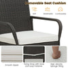 Outdoor Wicker Barstools Set of 2 Metal Frame Patio PE Rattan Bar Chairs