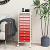 Mobile Rolling Utility Cart 10 Drawers Storage Trolley Home Office Organizer