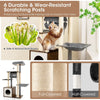 Multi-Layer Cat Activity Center Wooden Cat Tree Scratch Post Cat Condo Furniture